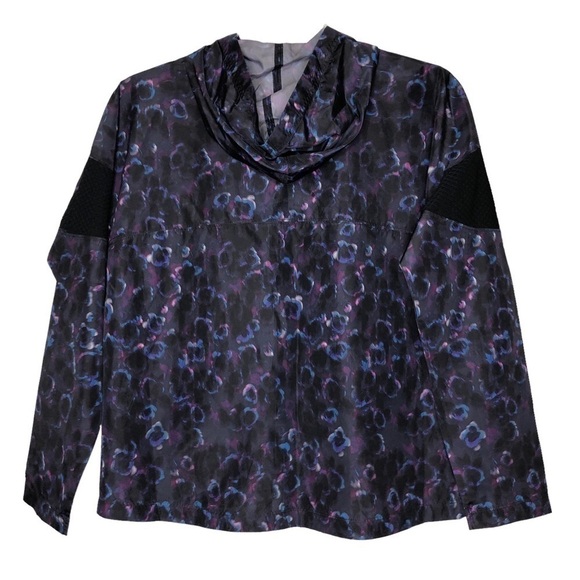 NEW - CHAMPION - Black, Purple & Blue Lightweight Hooded Windbreaker- Size Small - Picture 2 of 6